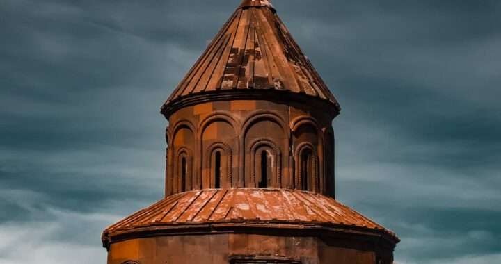 old medieval church with brown walls